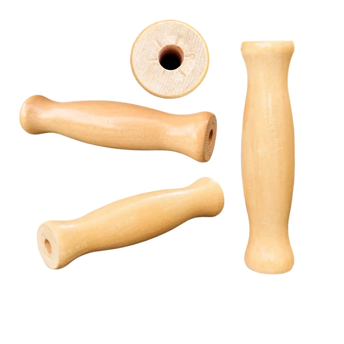 Through-hole Wooden Anti-scald Handle Iron Pot Spatula Wooden Handle Kitchenware Grip Hardware Tool Accessories