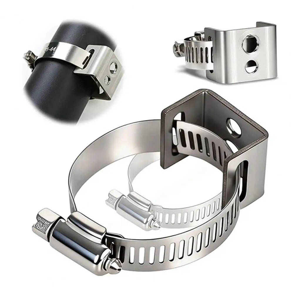 Sign Pole Attachment Road Sign Bracket 4pcs Adjustable Stainless Steel Sign Mounting Brackets Durable Pole Clamps for 1.3-2.24