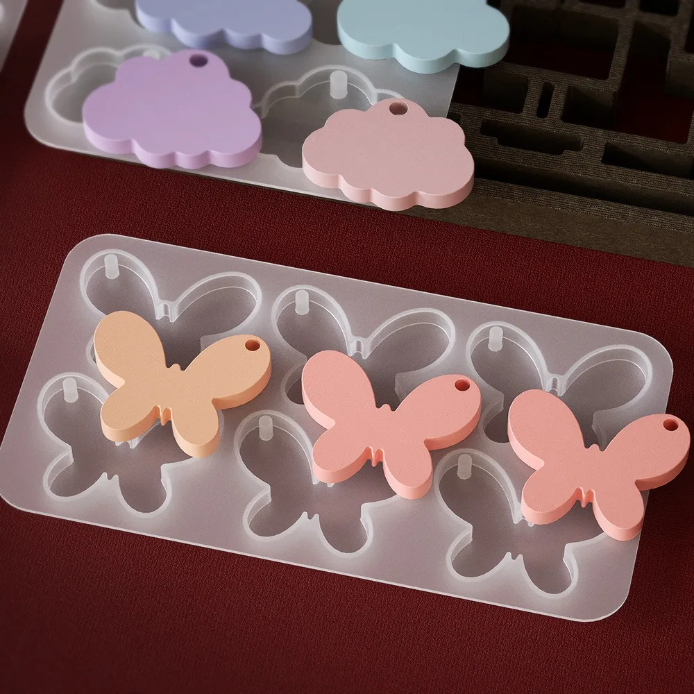 Earring Pendant Silicone Mold Epoxy Resin Heart Clover Cloud Butterfly Star DIY Charms Creative Jewelry Making Tools Mould