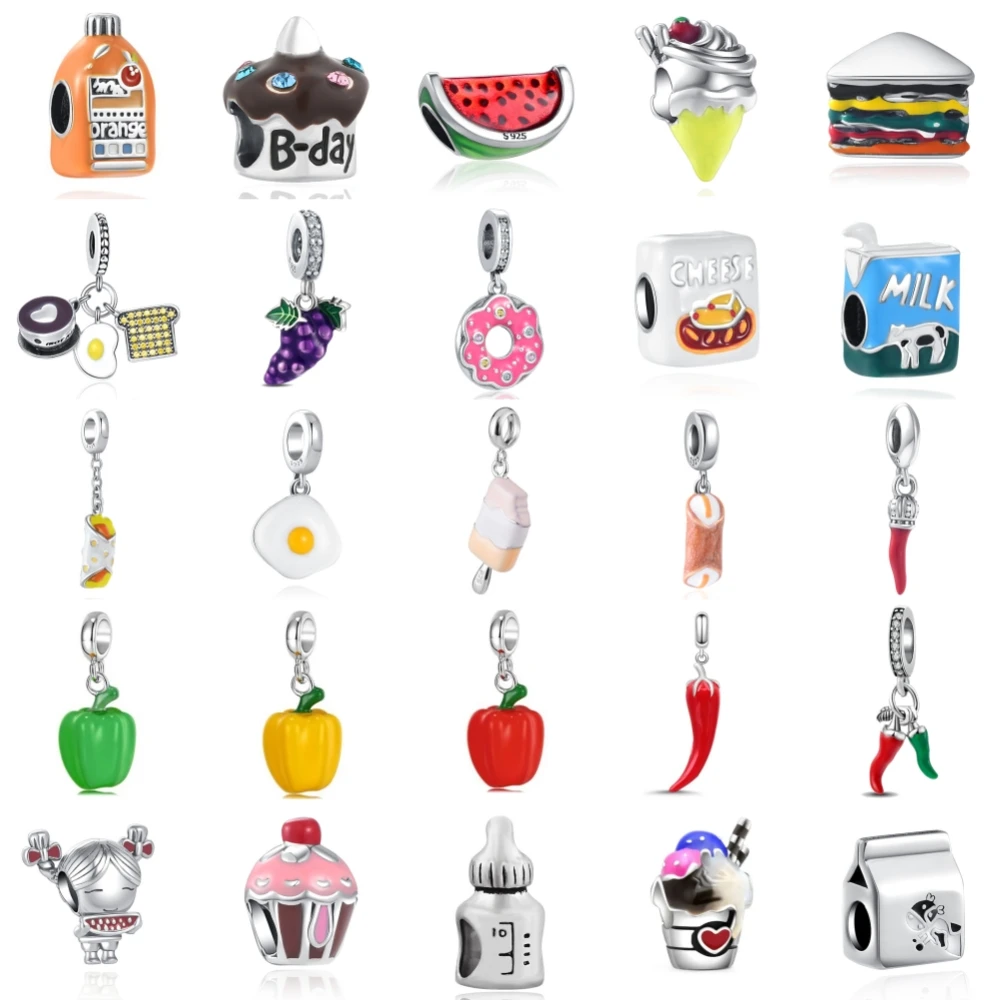 Baru 925 Perak Murni Lada Susu Anggur Pesona Ley 925 Rantai Manik Cocok Asli Gelang Aksesori DIY Perhiasan Cinta Wanita