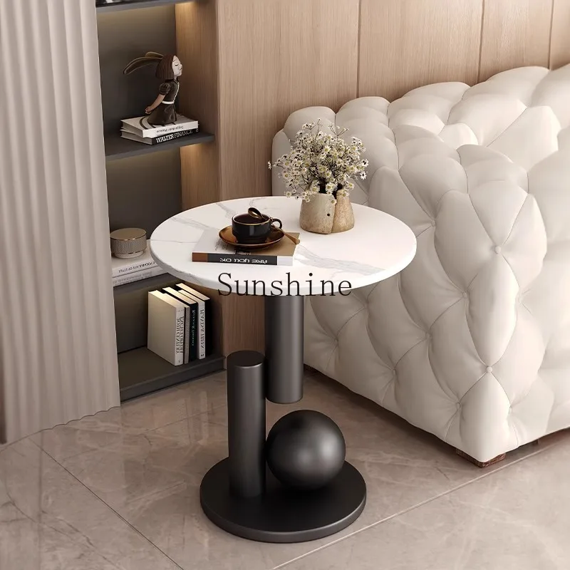 Cream wind rock board coffee table small table living room creative sofa round table