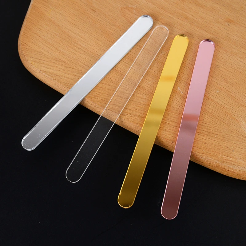 10pcs Reusable Acrylic Ice Cream Sticks Sequin Candy Lollipop Rod Popsicle Sticks For Hawaii Wedding Birthday Party Supply Craft