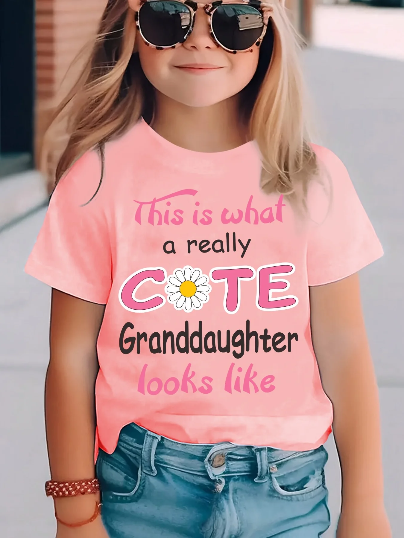 Summer Fashion Children's T-shirt This Is What A REALLY CUTE GRANDDAUGHTER LOOKS LIKE Letter Printed Parent Child Short Sleeve