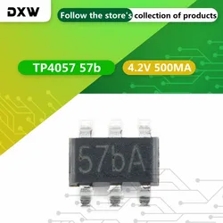 10PCS/Lot TP4057 4057 Printed 57B * SOT23-6 4.2V 500MA Lithium Battery Power Management Chip
