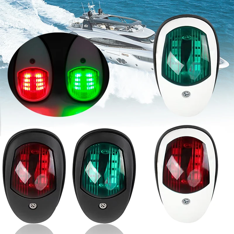 2Pcs LED Navigation Light Signal Warning Lamp Boat Bow Light Marine Boat Navigation Lamp for Power Boat and Skiff Yacht