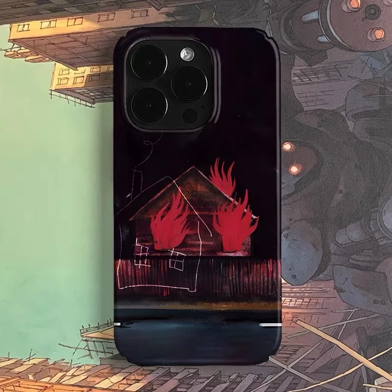 

Black and Red Night House Art Phone Case for IPHONE 17 Air 16E 15 PROMAX 14 Plus 13 12 MINI 11 PRO 16Plus XR Acrylic Phone Cover