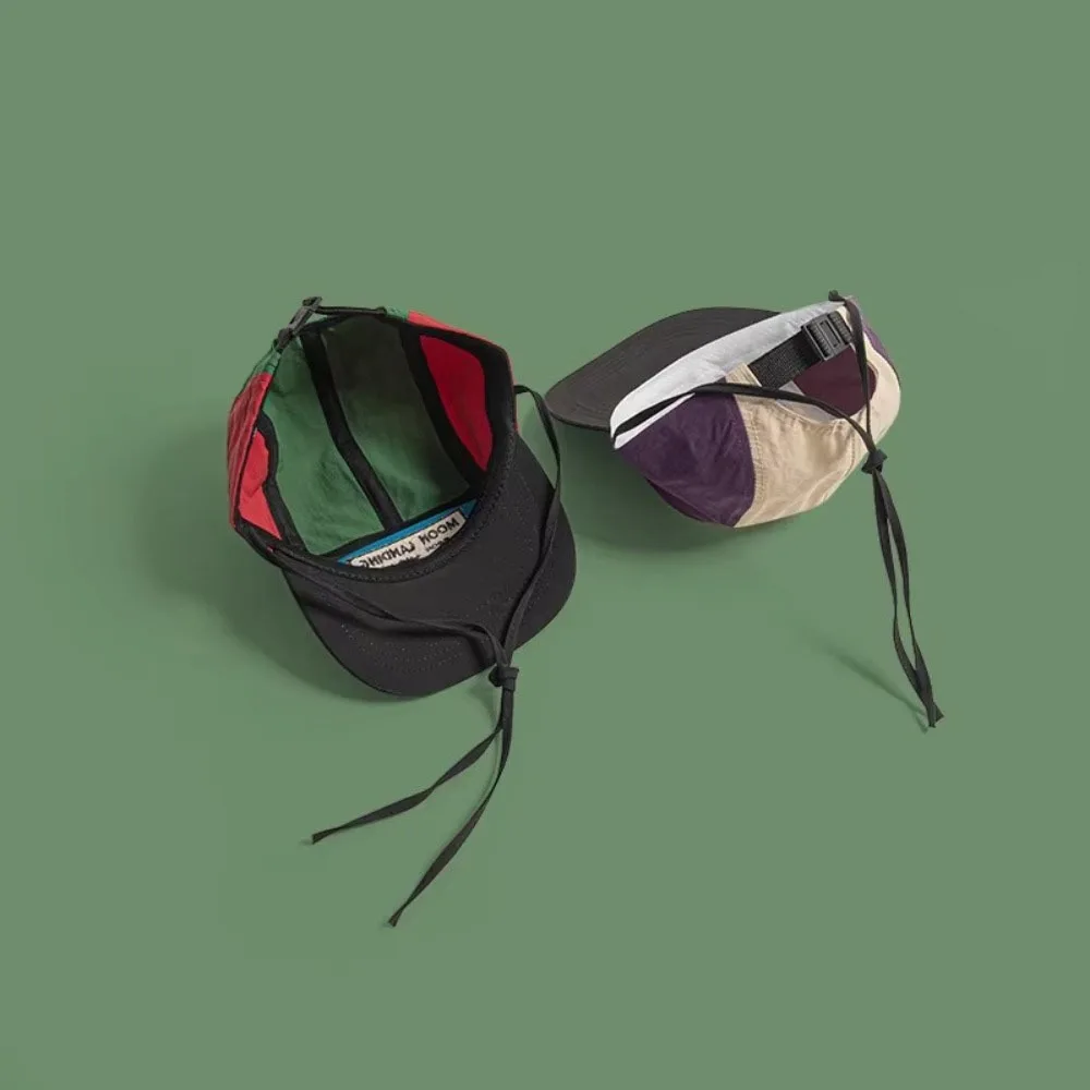 عارضة الرجعية الوالدين للجنسين قبعة بيسبول النمط الياباني التجفيف السريع حافة مسطحة قبعة تنفس قابل للتعديل الشمس قناع قبعة للجنسين