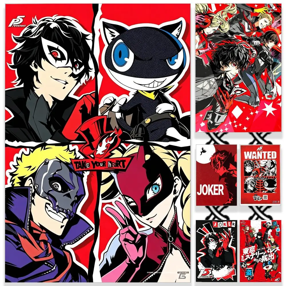 Game-Japanese RPG Joker JRPG Poster HD Waterproof PP Self-Adhesive Removable Wall Art Poster Bedroom Cafe Gym Home Decor Gift