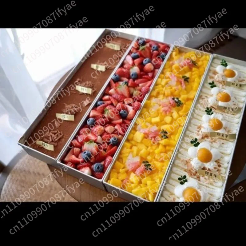 Internet celebrity tiramisu mold stainless steel Chinese commercial mousse cheesecake embryo stall baking long box