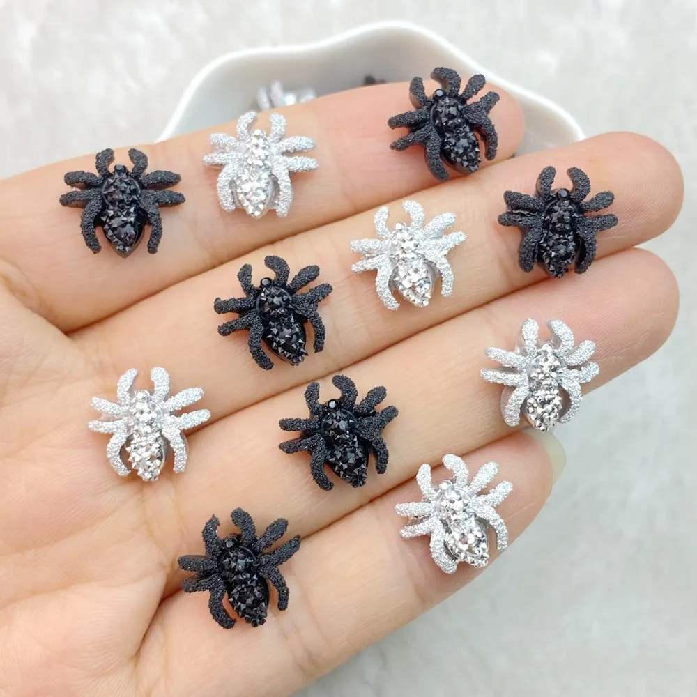 50Pcs Mixed Nail Art Resin Cartoon Little Spider Series Designer Charms strass artigianato fai da te per gioielli decorazioni 3D per unghie