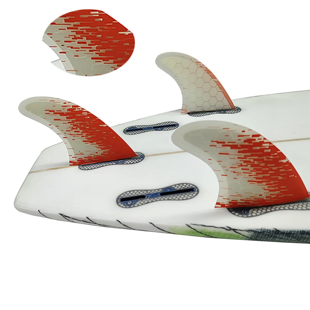 

M/L Surfboard Fins Big Honeycomb Tri Fins UPSURF FCS II Fins Surf Accessories Quilhas Thruster Surfing Board Stabilizers