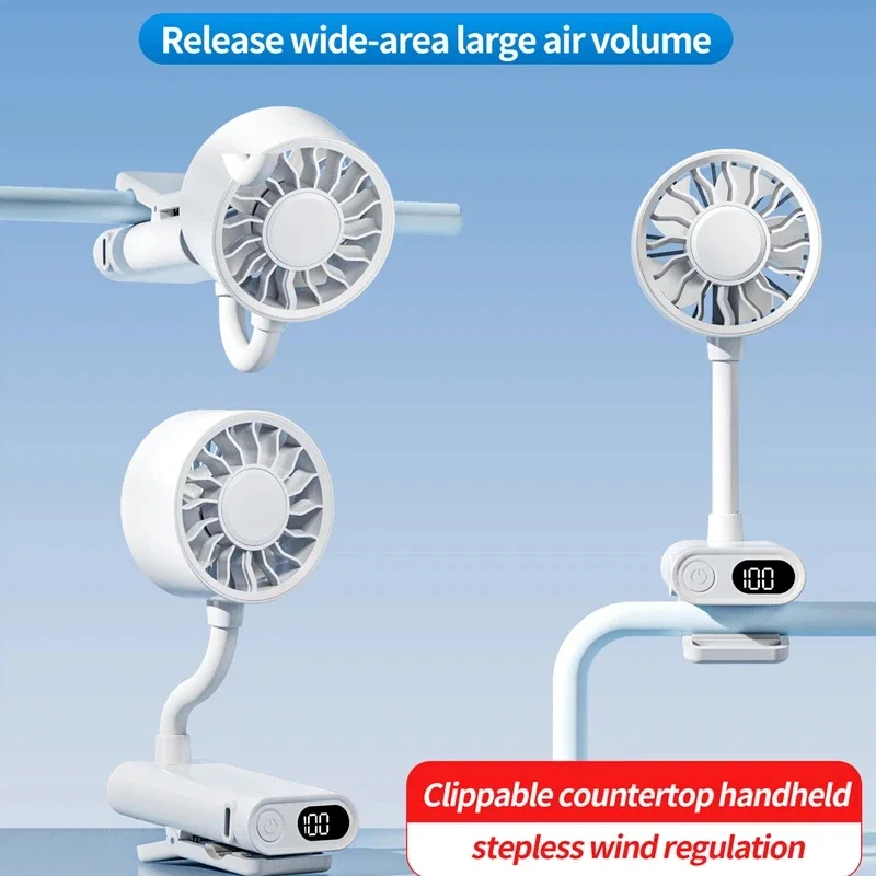 2026 New Upgrade Desktop Clip Fan With Long Battery Life Outdoor Hose Clip Mini USB-Charging Fan For Multiple Scenarios