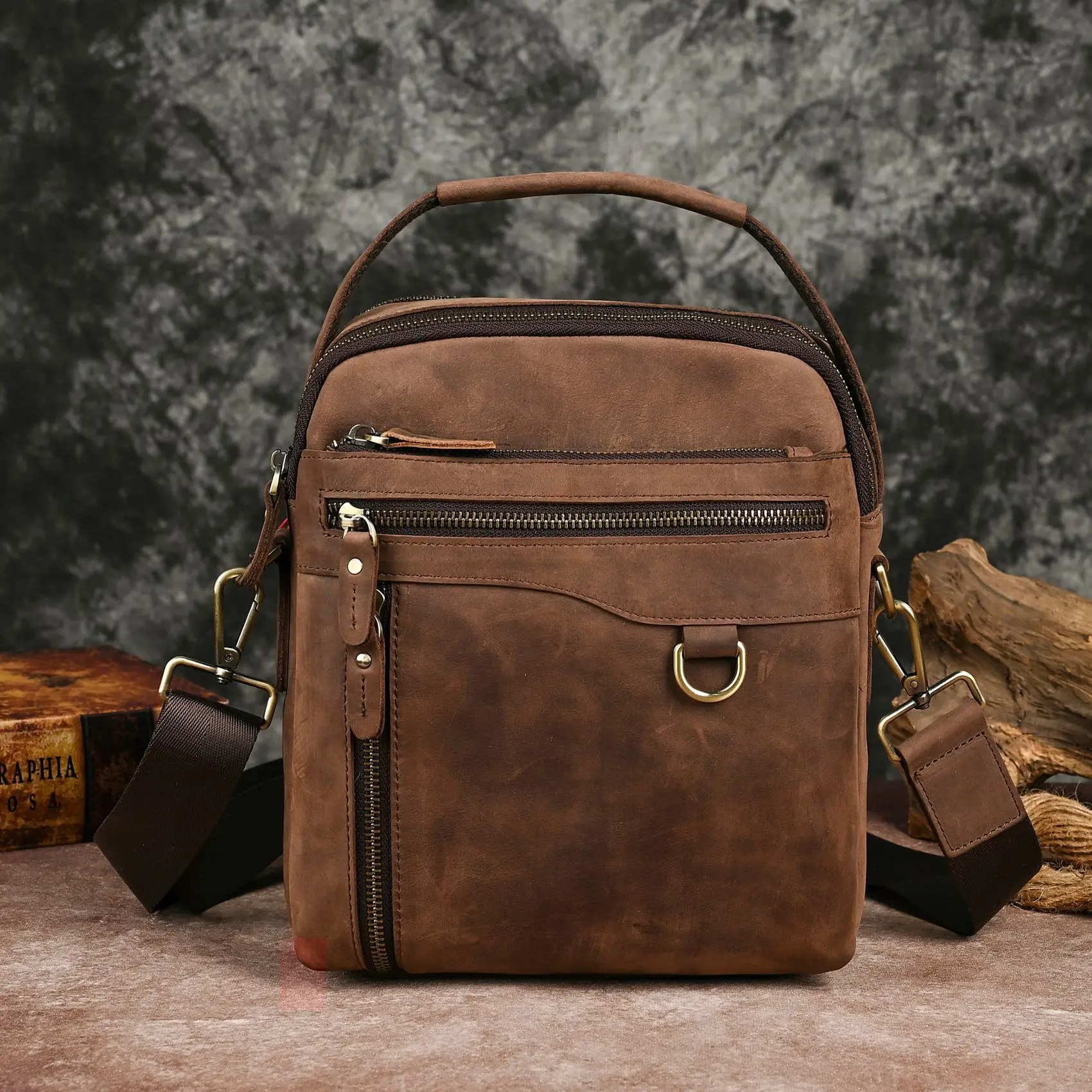 

Genius Crazy Horse кожаные сумки через плечо для мужчин большая вместительная дорожная уличная сумка для ежедневного использования