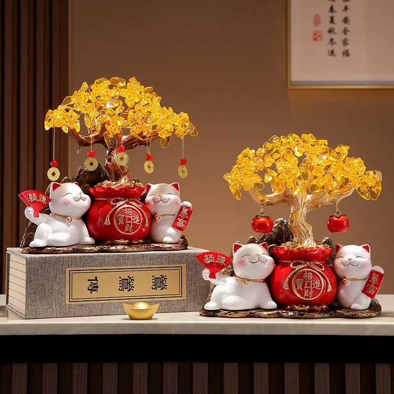 

Lucky Cat фонарь круг Lucky Money дерево орнамент украшение для гостиной подарок на новоселье