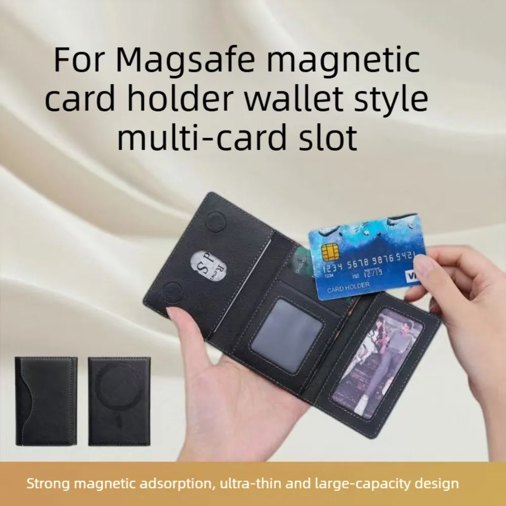 PU-Leder-Geldbörse mit Karten-ID-Halter für MagSafe Magnetisch für iPhone 17 16 15 14 13 12 Pro Max für Samsung Kartenfach-Tasche