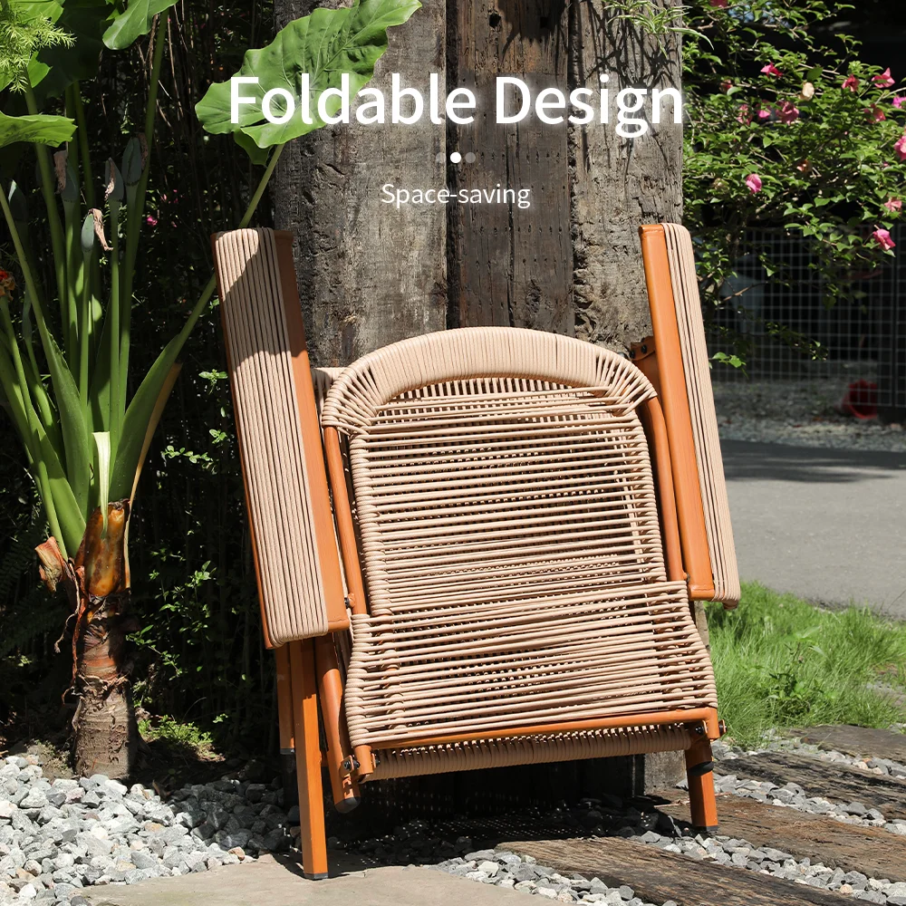 Meiqi Comfortable Modern Lightweight Eco-Friendly Outdoor Bedroom Folding Portable Metal Recliner Lounge Chair Balcony Patio