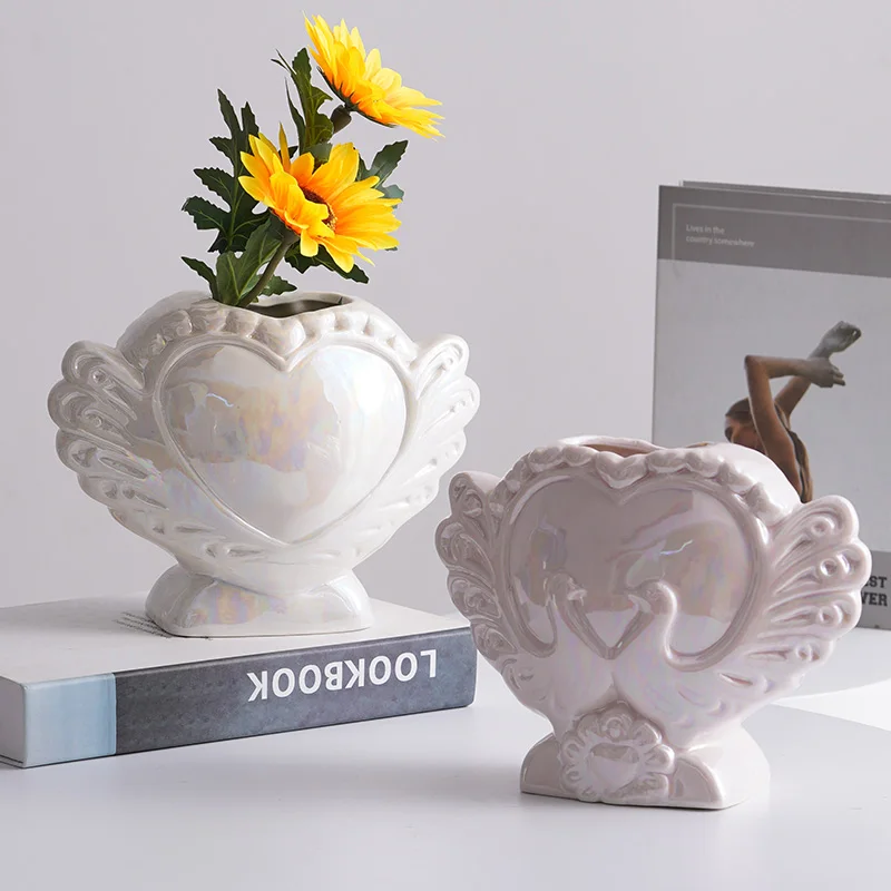 

Decorative vase - elegant and luxurious Nordic-style love-themed decorative dried flowers, fresh flowers, flower arrangement ite