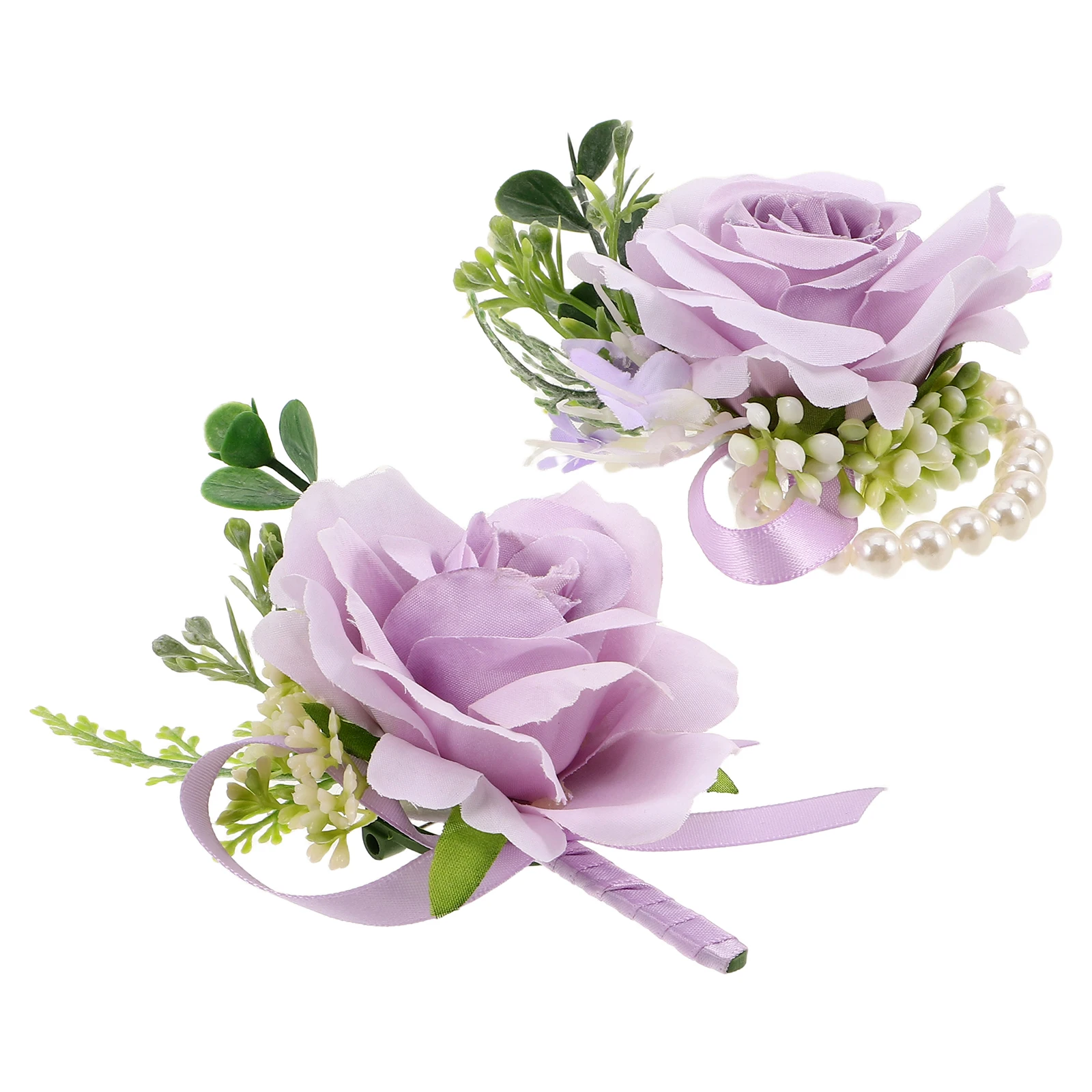

1 set 1 Set Wedding Wrist Corsage Rose Bridal Boutonniere Artificial Flowers Handmade Floral Decor For Prom Party Homecoming