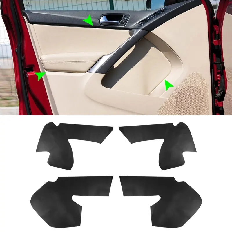 For VW Tiguan 2008 2009 2010 2011 2012 4pcs Microfiber Leather Interior Door Handle Panel Armrest Cover Replacement Trim