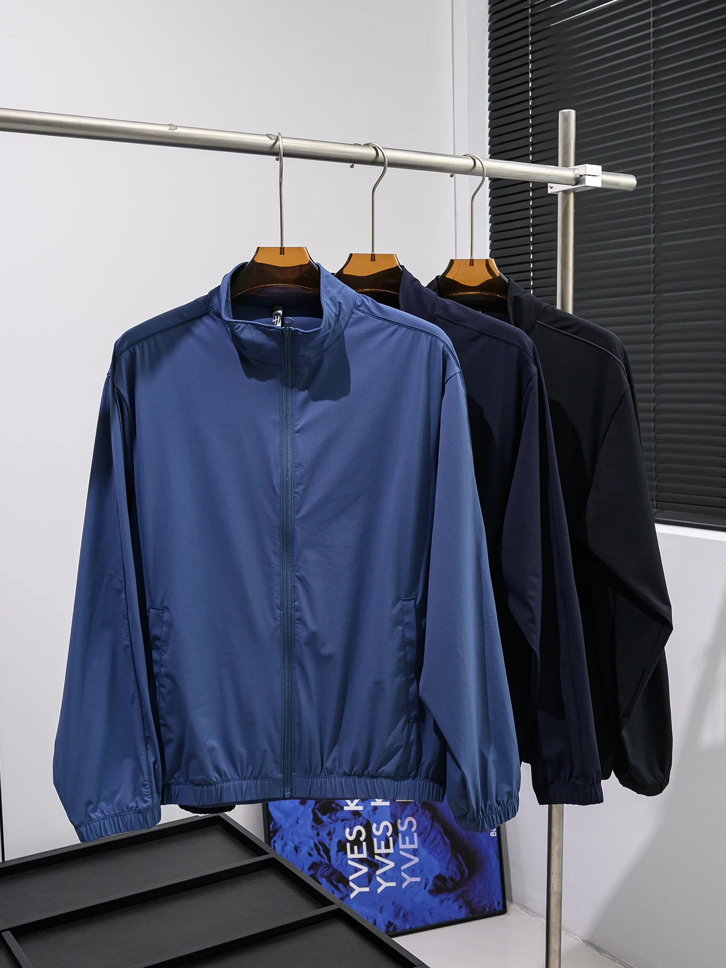 

Men's Commute Ready Four Dimensional High Elastic Quick Dry Breathable Wear Resistant Tear Proof Stand Collar Jacket Coat