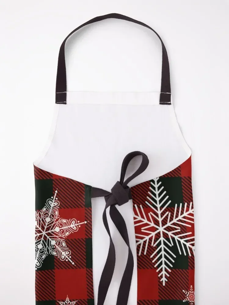 Let it Snow Red Plaid Apron Kitchen Kawaii Accessories kitchen gadgets Apron