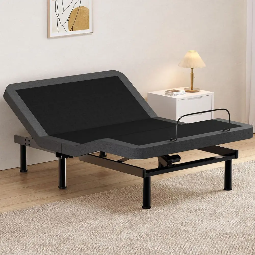 

Электрическая регулируемая кровать Twin XL с регулировкой высоты ножек, отдельной подставкой для ног, металлическим каркасом, функцией 0 гравитации, защитой от храпа, простой сборкой, бесшумная