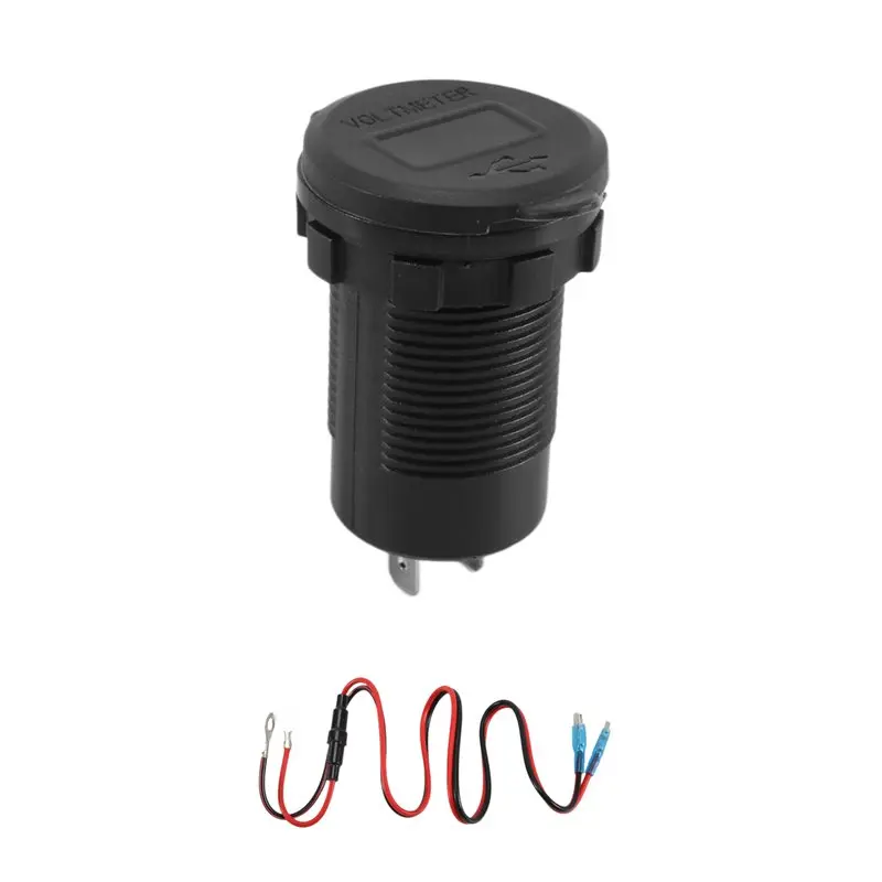 USB Outlet Dual Quick Charge With Voltmeter And Power Switch, Black USB Adapter For Car Marine Truck-New