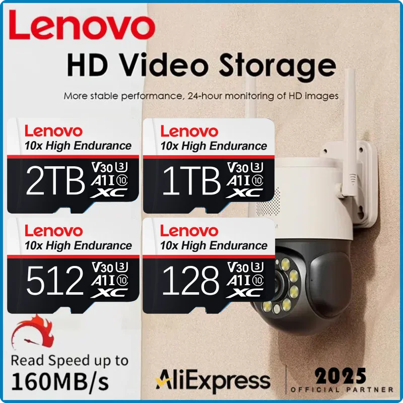 

Карта памяти Lenovo 2TB U3 1 ТБ 512 ГБ Micro TF SD-карта 128 ГБ 256 ГБ U3 V60 4K Full HD TF Флэш-карта памяти для телефона/компьютера
