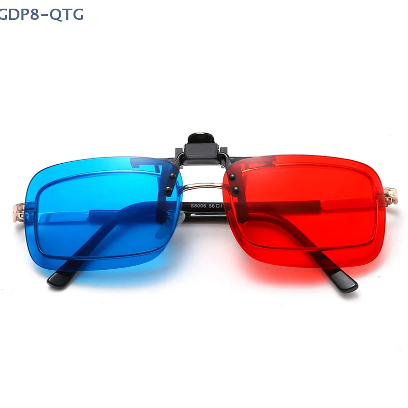Lunettes 3D rouge bleu vert, monture noire pour film d'anaglyphe dimensionnel, lunettes TV pour films 3D, offre spéciale