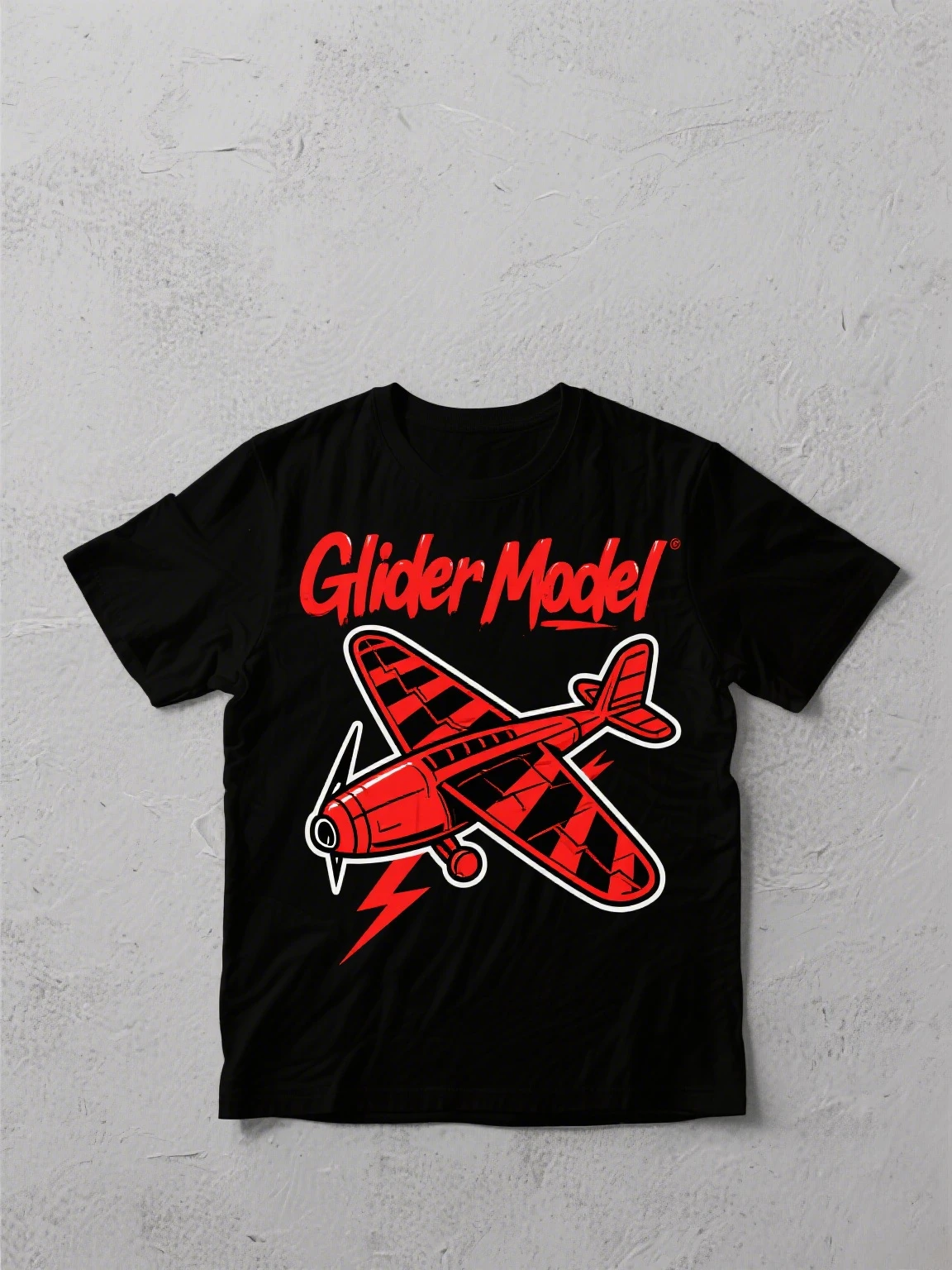 

Goth Harajuku Cotton Tee: Glider Model Motif – Stand - Out Streetwear for Sky Adventures Versatile Comfortable T-shirt