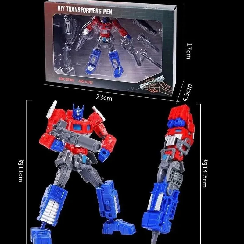 Transformers Optimus Prime Action Figure Deformation Pen Student Stationery Toy Hasbro Boy Toy  Decoration Model Children Gift