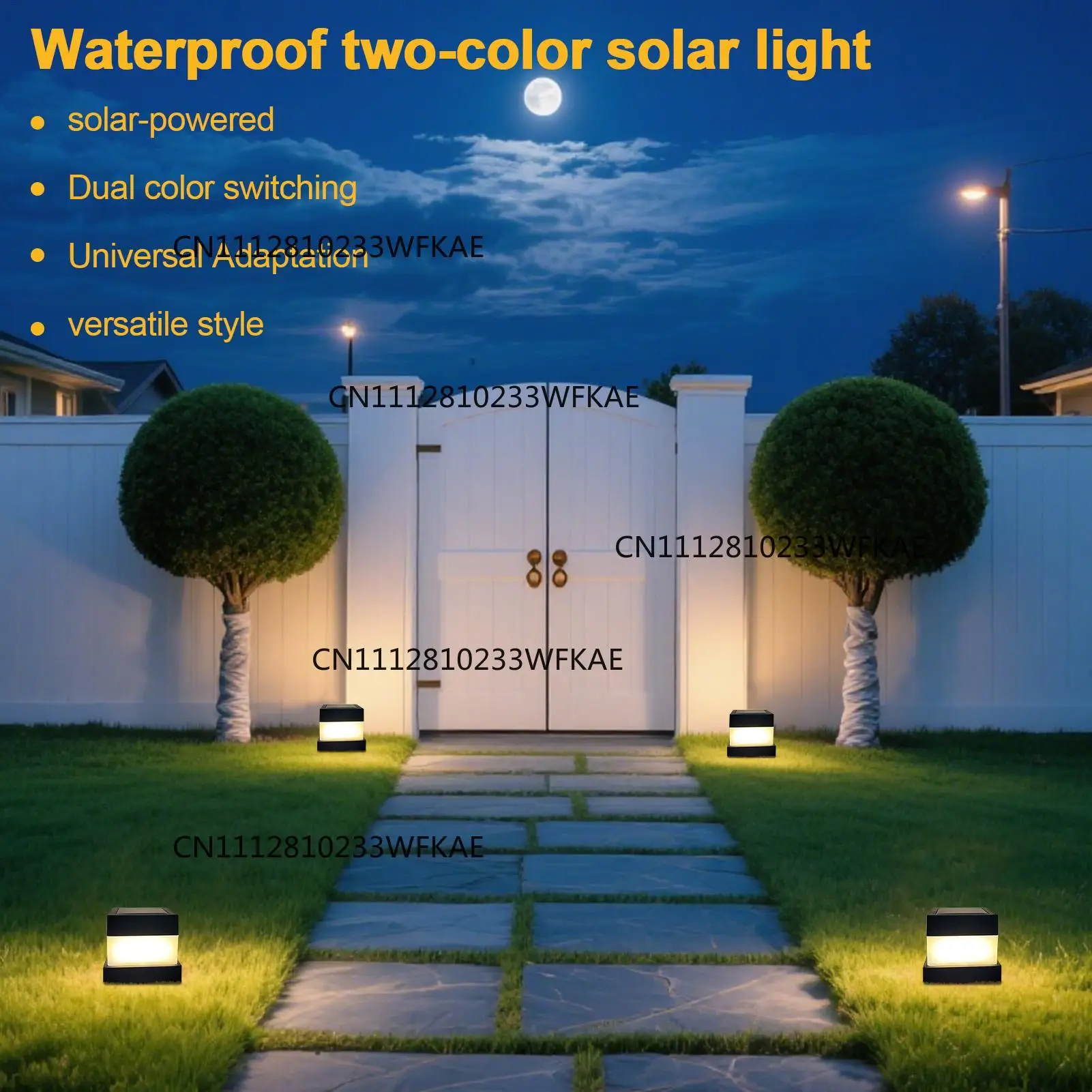 Solar Post Cover Light Square Lantern Waterproof Fence Light Post Cover Solar Charging For Pathway Driveway Camping Road Gate