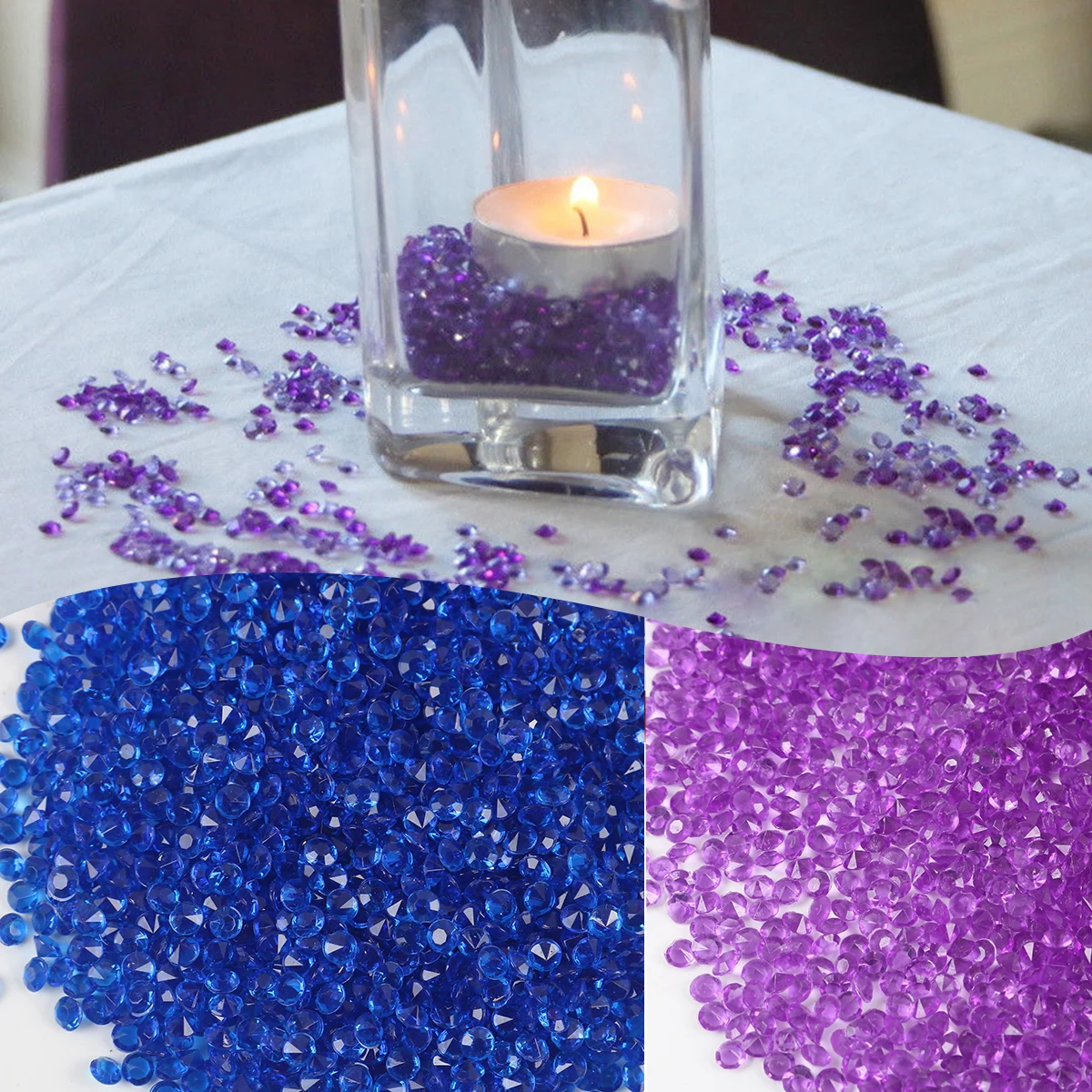 1000pcs Acrylic Diamond For Wedding Party Decoration Table Confetti  Scatter Rhinestones Vase Fillers for Birthday Baby Shower