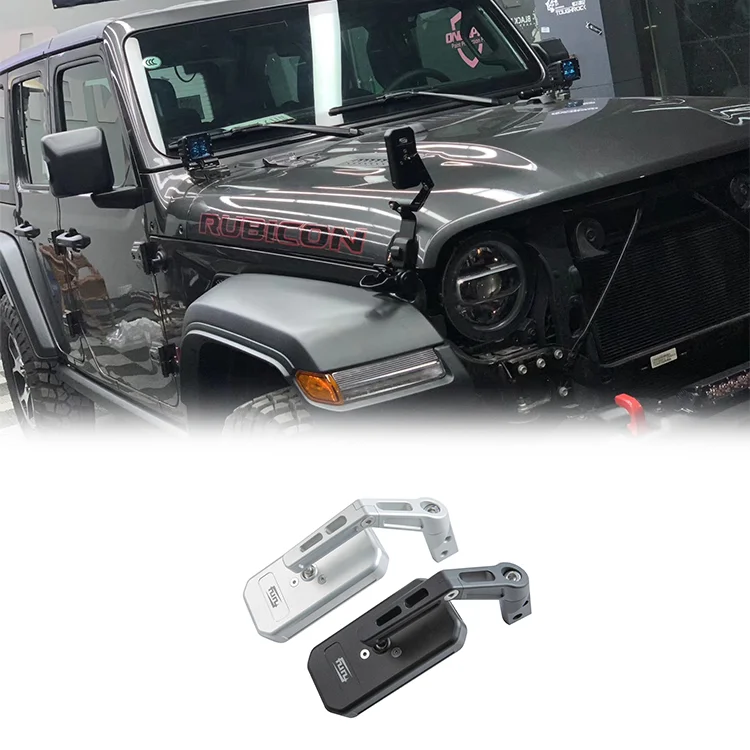 Fury 2018+ JL accessories parts CNC process Aluminum Alloy Hood Side Auxiliary Mirror for Jeep wrangler