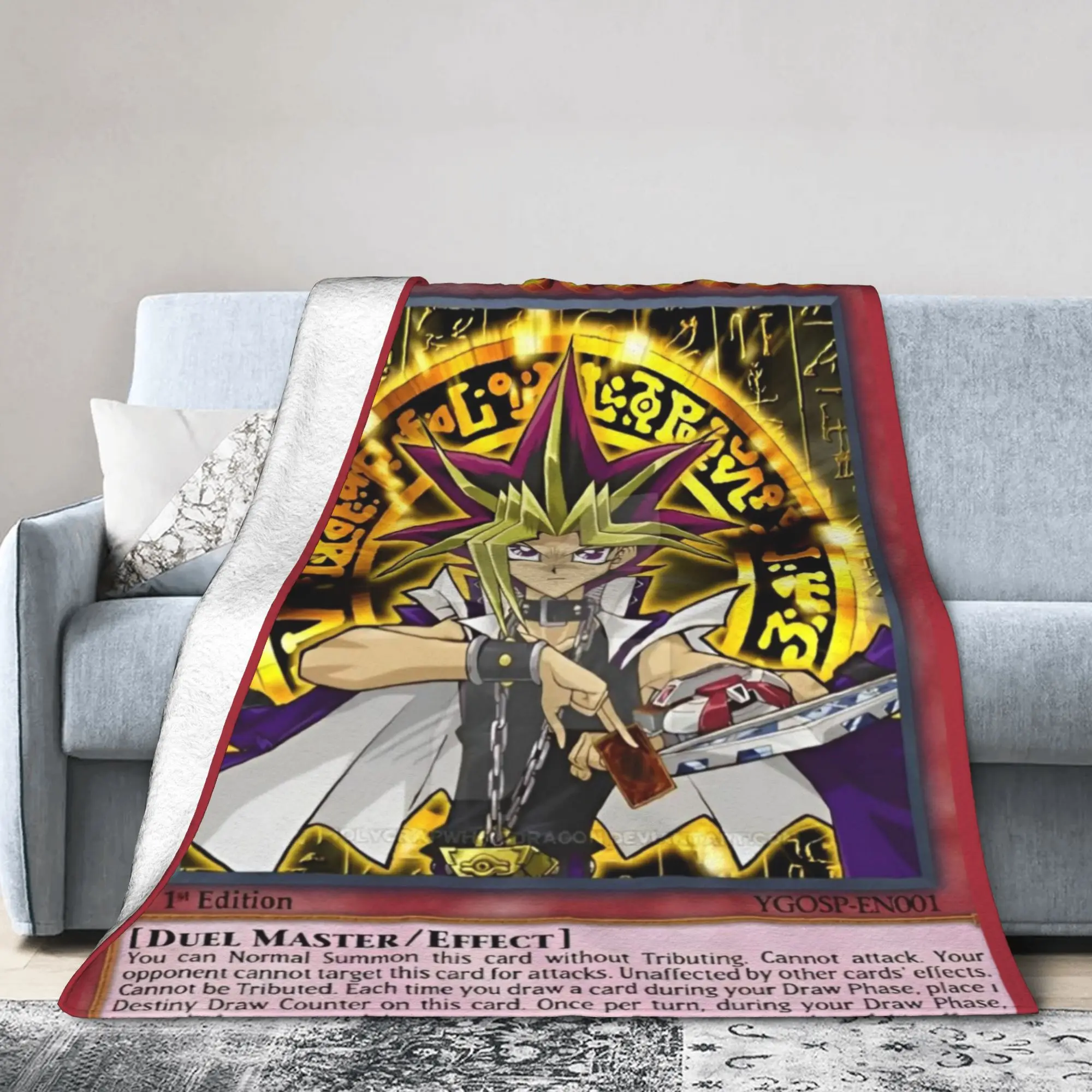 Anime Yu Gi Oh Card Blankets Velvet  Ultra-Soft Throw Blankets for Bed Bed Rug