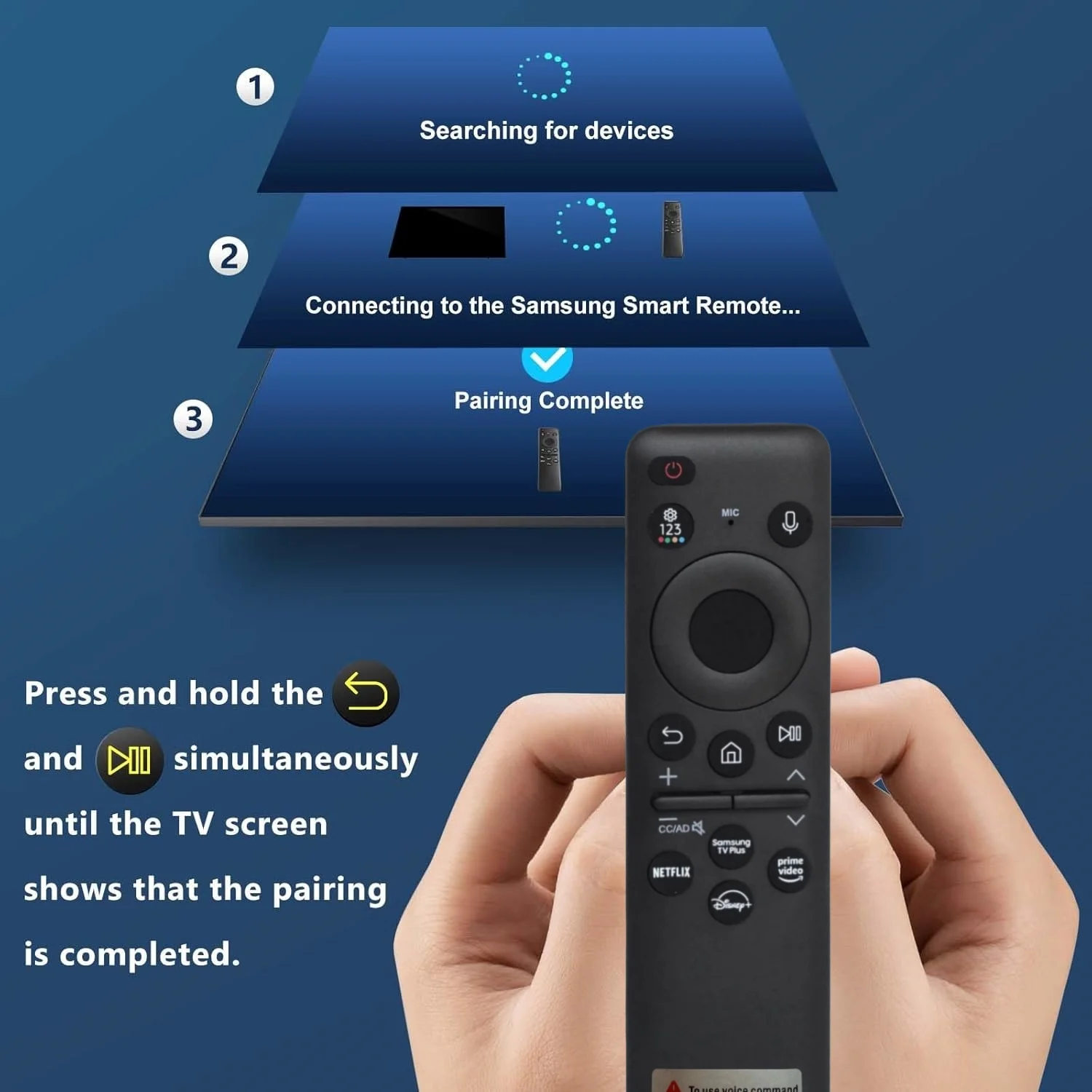 New Solar Voice Remote for Samsung Smart TV BN59-01432A Solar Charging Remote Control for Samsung TVs Model Neo QLED HDR