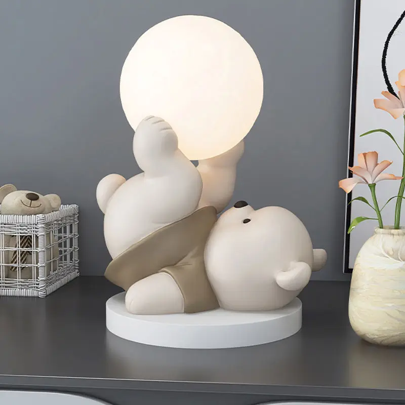 Imagem -04 - Criativo Cartoon Bear Night Light Cute Bedroom Desktop Decoration Presente de Aniversário de Luxo Sofá Side Light