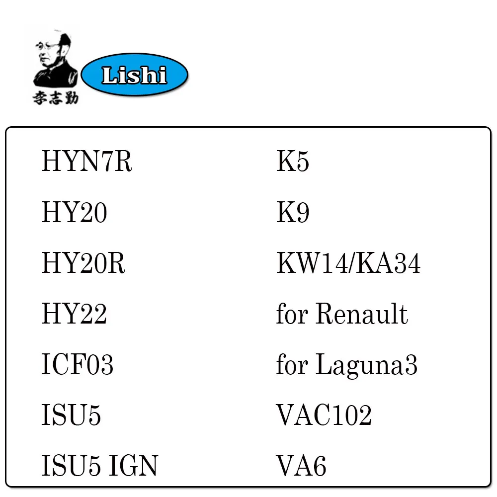 

Инструмент Lishi 2 в 1 HYN7R HY20 HY20R HY22 ICF03 ISU5 K5 K9 KW14/KA34 для Renault Laguna3 VAC102 VA6, слесарный инструмент для автомобильного ключа