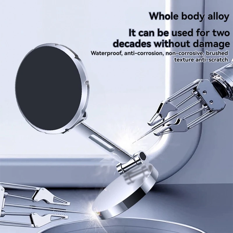 Mount magnetische telefoonhouder voor auto 1080 ° Rotatie magnetische autohouder voor iPhone 15/14/13/12-serie (zilver)