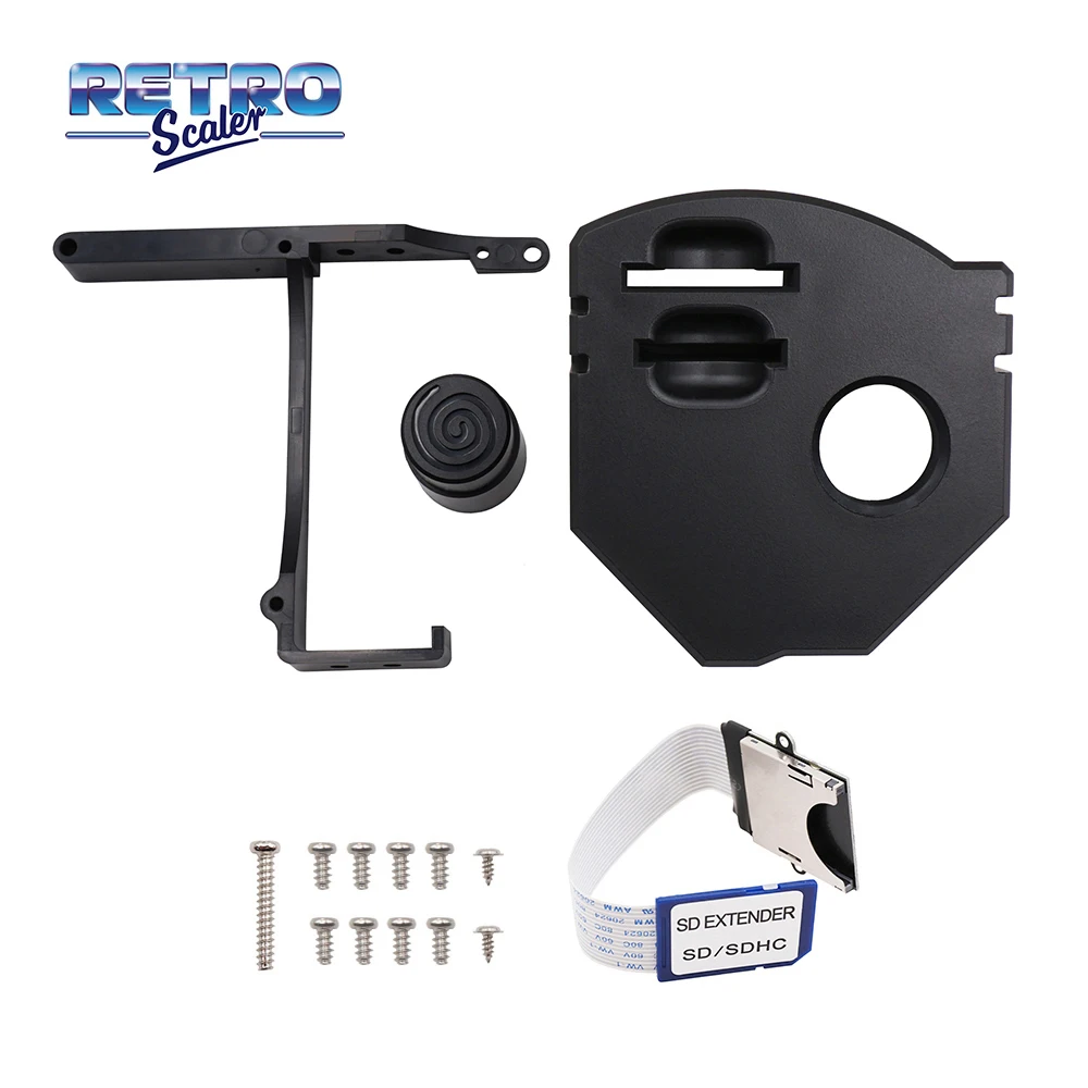 Retroscaler Black Remote SD Card Mount Kit for GDEMU Mounting Bracket Optical Drive Replacement  for SEGA Dreamcast VA1 Console