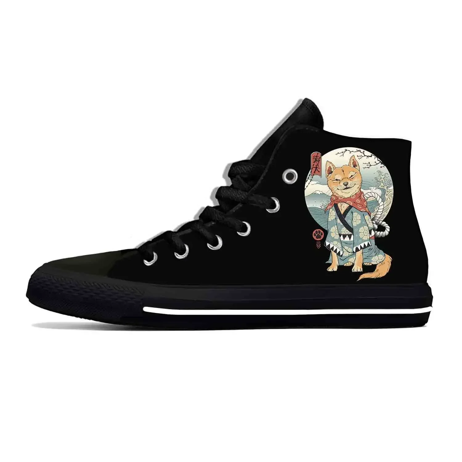 Japanese Anime Cartoon Manga Samurai Shiba Inu Casual Cloth Shoes High Top Lightweight Breathable 3D Print Men Women Sneakers