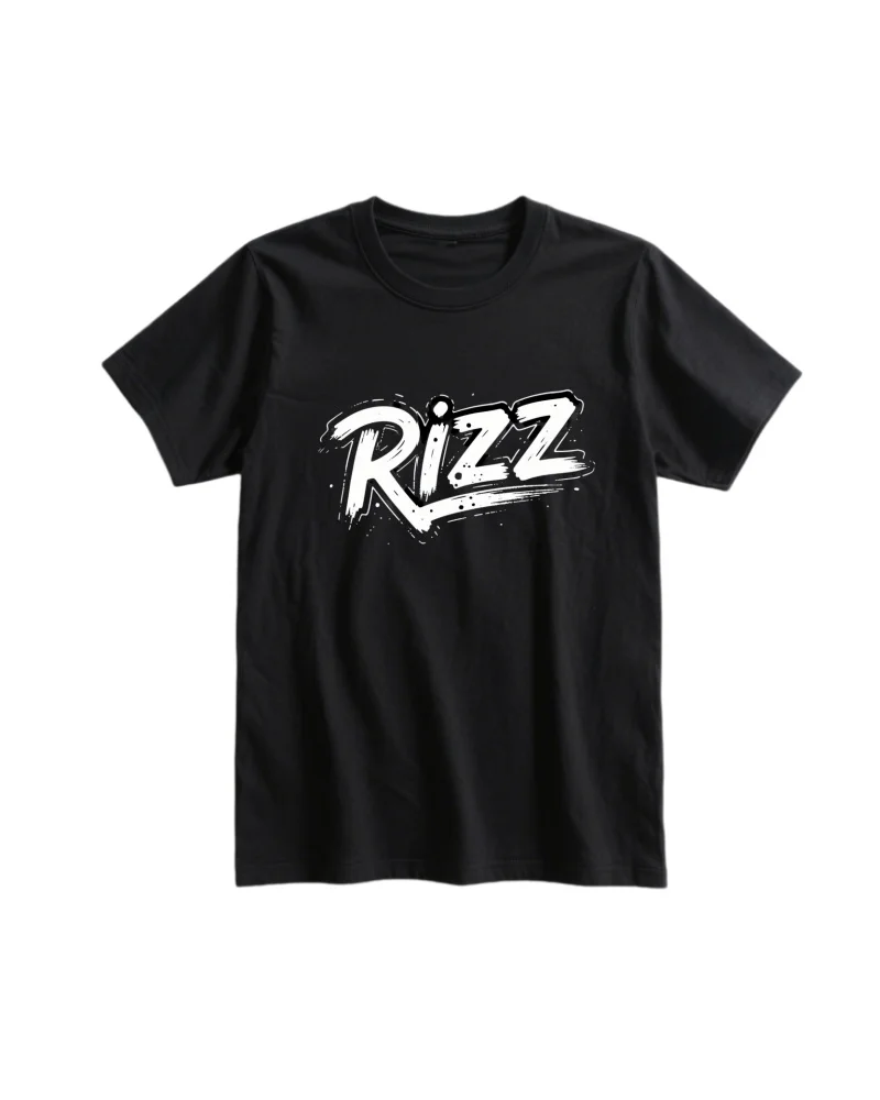 

Мужская футболка в минималистском стиле, хлопковая мужская одежда с короткими рукавами и надписью «RIZZ», мягкая удобная мужская одежда в скандинавском стиле