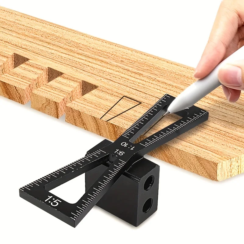 1:5-1:6 1:8-1:10 Aluminium Dovetail Marker Dovetail Jig Guide Precise Wood Joints Dovetail Marking Gauge Template Woodworking To