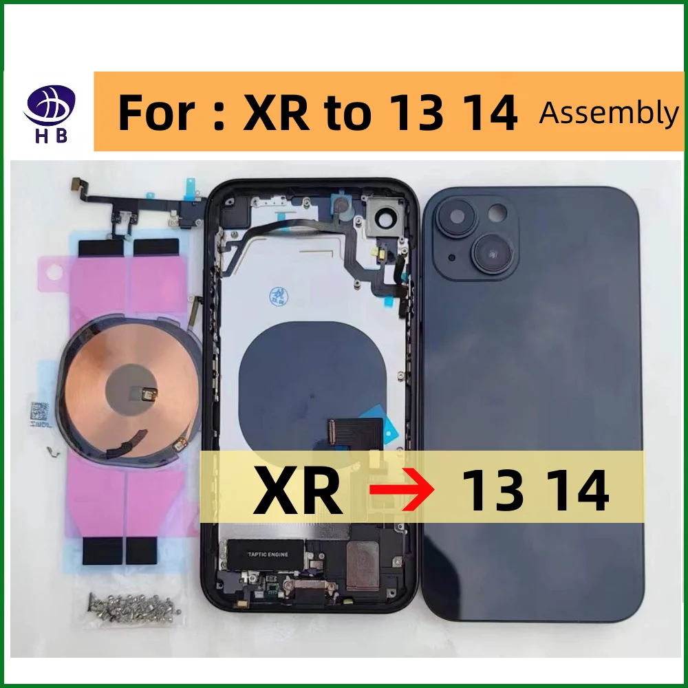 DIY Chassis For iPhone XR To 13 14 Housing XR Like 13 14 Assembly Back Cover Battery Middle Frame Replacement Wifi line