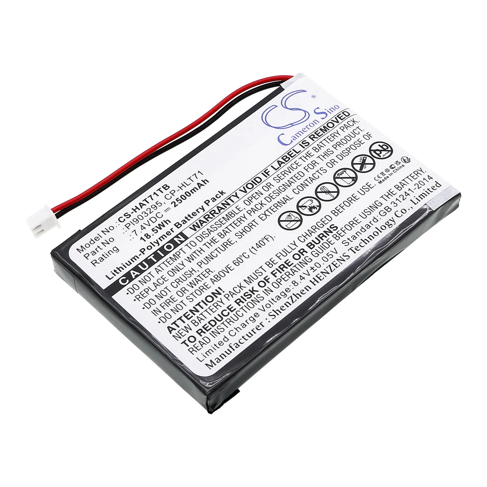 

Li-Polymer DVB-T Battery for Haier, 7.4V, 2500mAh, Compatible Models: 805-01-NL, HERLT71, HLT71, HLT71BAT