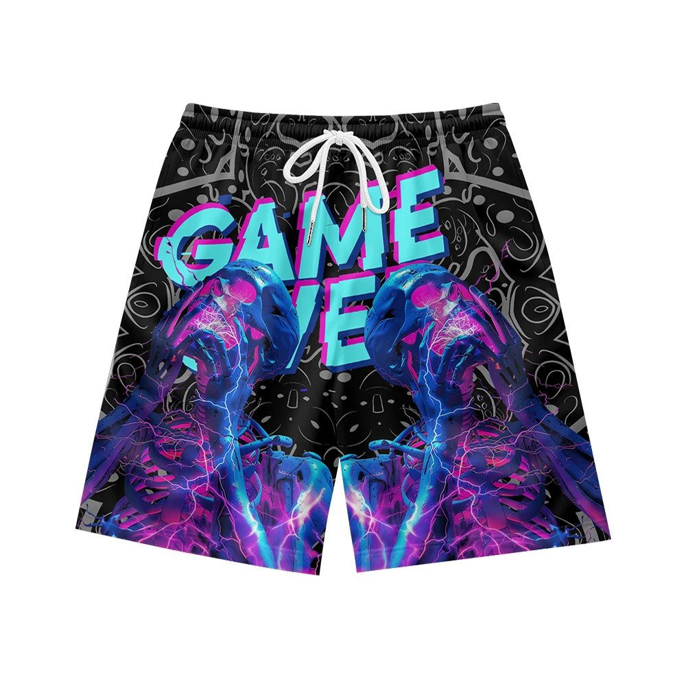 Men's Shorts 100% Polyester All Over Printing Custom Summer Men Shorts pantalones casuales game printing