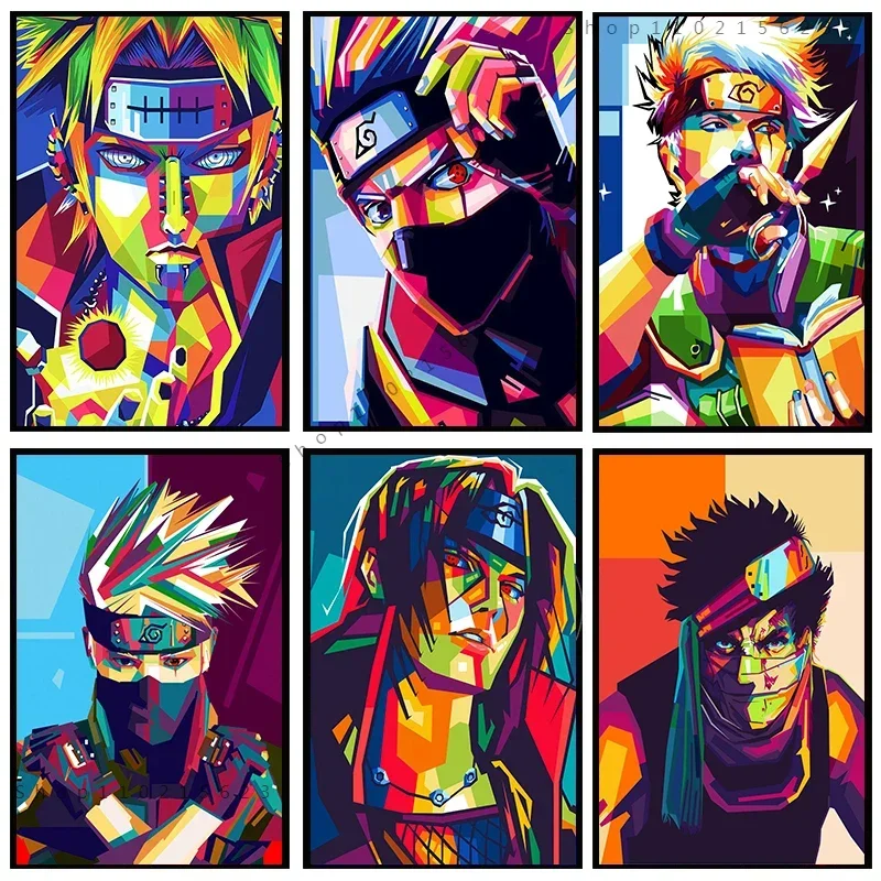 

Anime Naruto Poster Wall Art Canvas Painting Pictures Abstract Classic Sasuke Print Pictures Living Room Decor Gift Frameless