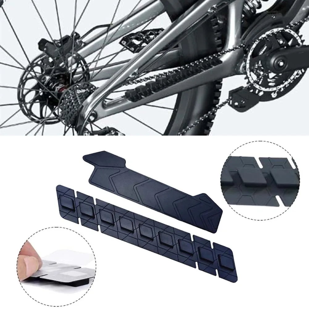 Silicone Sheet Chain Guard Easy Installation No Tools Required Two Sizes Included Flexible Bicycle Chainstay Guard
