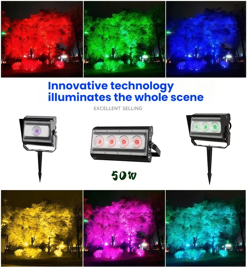 

Led Colorful Garden Lamp Landscape Floodlight 10W 20W 50W Outdoor Waterproof Tree Lights for Path Spotlights Gazebo Terrace Park