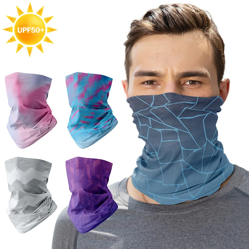 Fashion Punk Sports Tube Bandana Summer Cycling Headwear Ice Silk Anti UV Face Cover Unisex Sun Protection Cycling Equipments